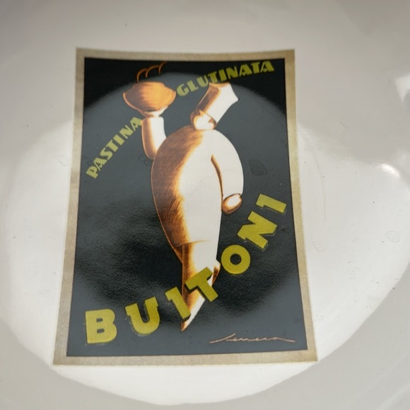 POTTERY BARN 10" PASTA BOWL VINTAGE PASTA "PASTINA GLUTINATA BUITONI" Posters - Picture 2 of 9